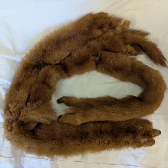 Vintage Brown Fur Stole - Picture 1 of 3
